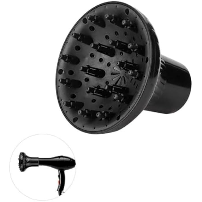 Hair Curler or Anti Frizz Diffuser, Universal Portable Hair Curler Diffuser, Hair Styling Tool, Installed on Hair Dryers to Give Curly Hair (Black) - Image 4